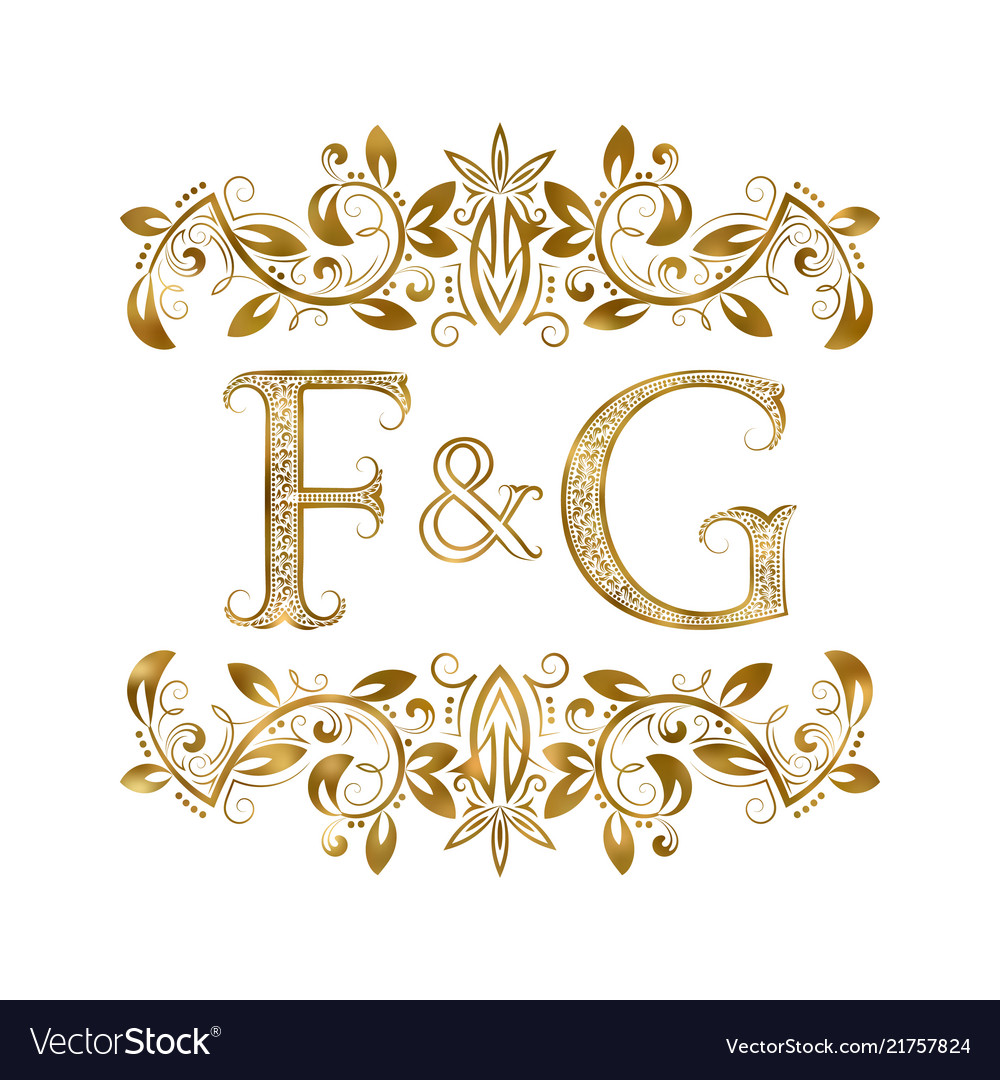 F and g vintage initials logo symbol Royalty Free Vector