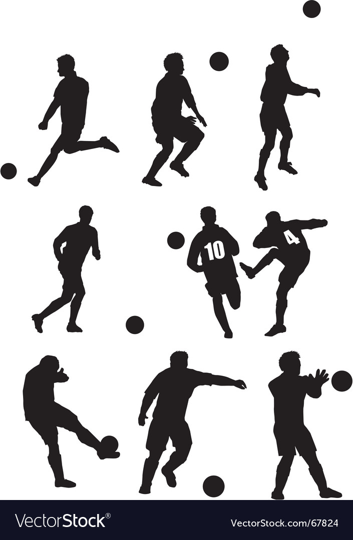 Footballer silhouette Royalty Free Vector Image