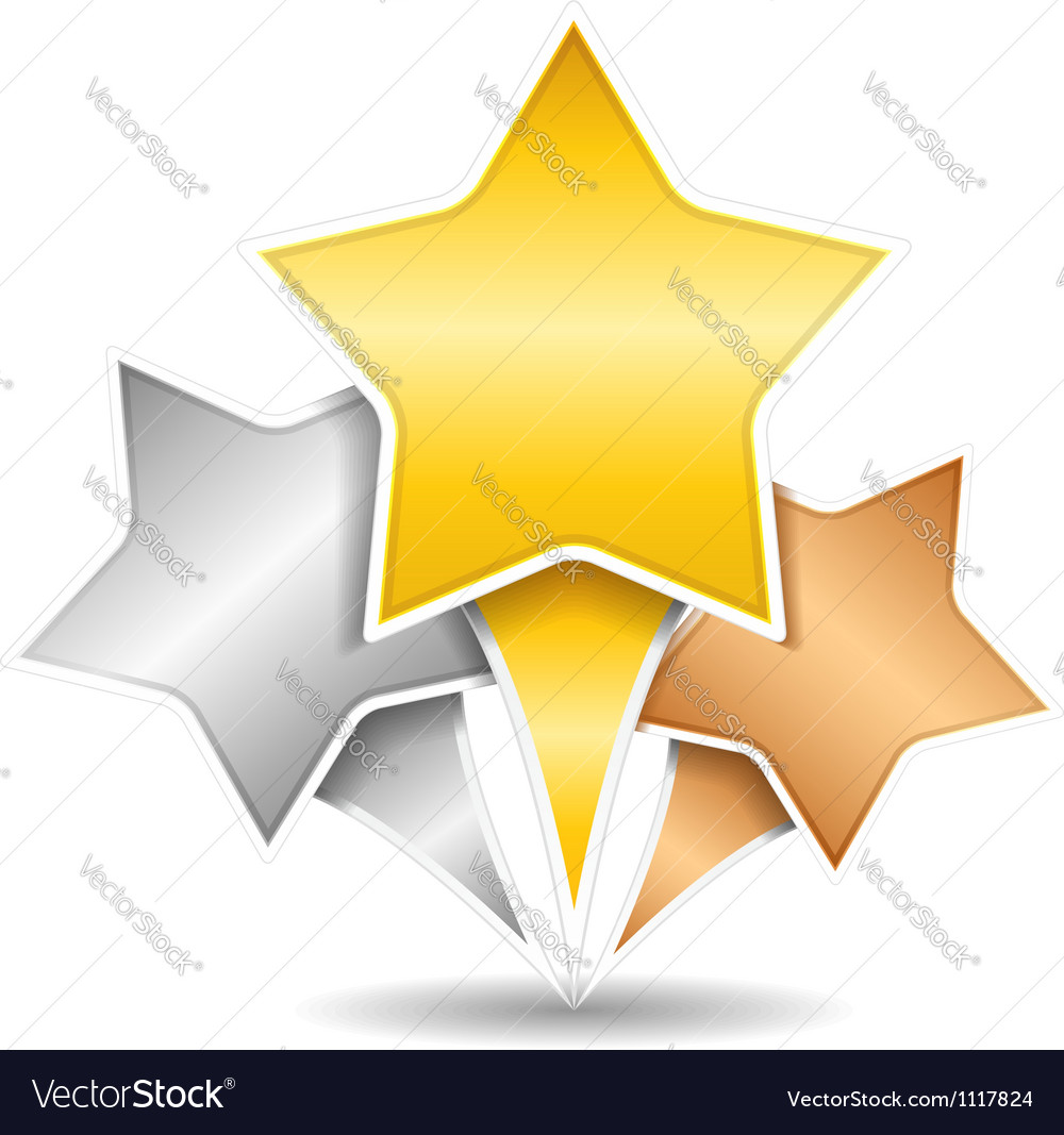 Golden Silver and Bronze Stars Royalty Free Vector Image