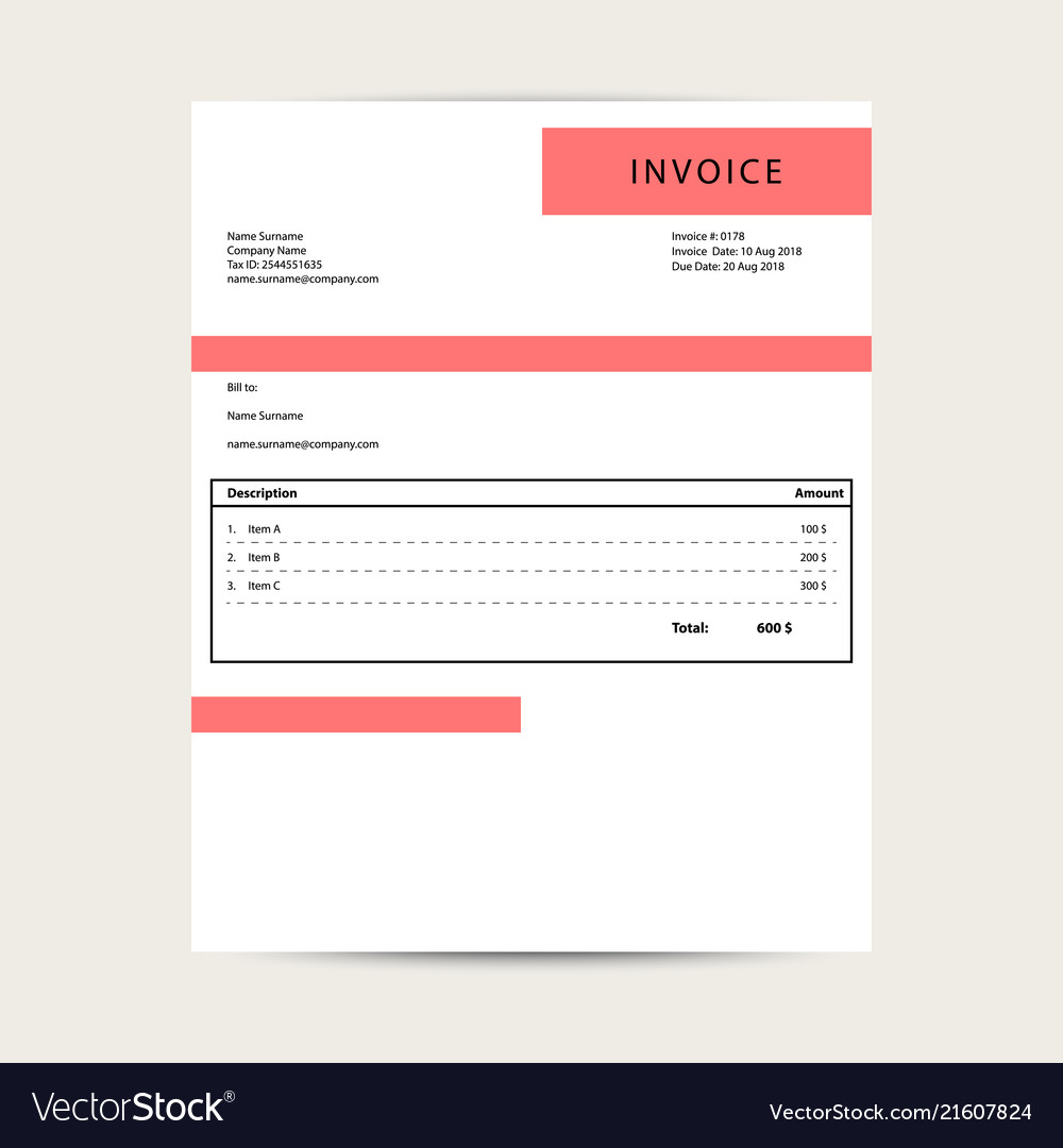 Template For A Bill from cdn5.vectorstock.com