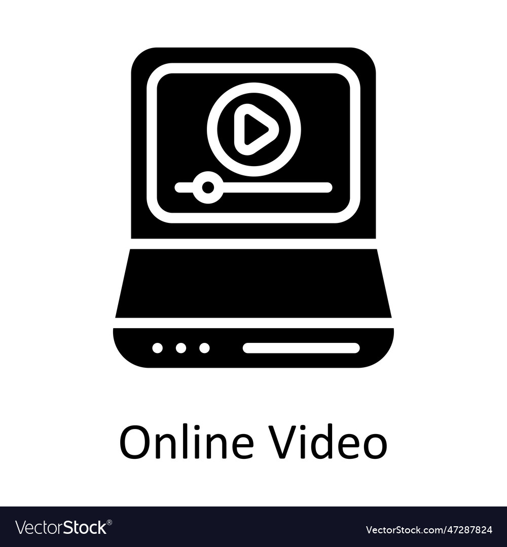 Online video solid icon design