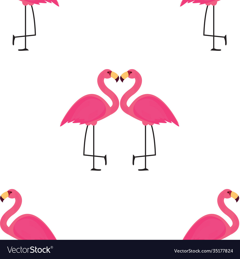 Pink flamingo seamless pattern background