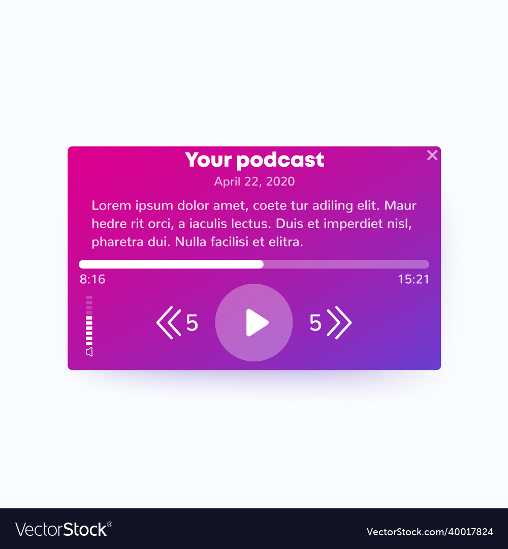 Podcast player design interface