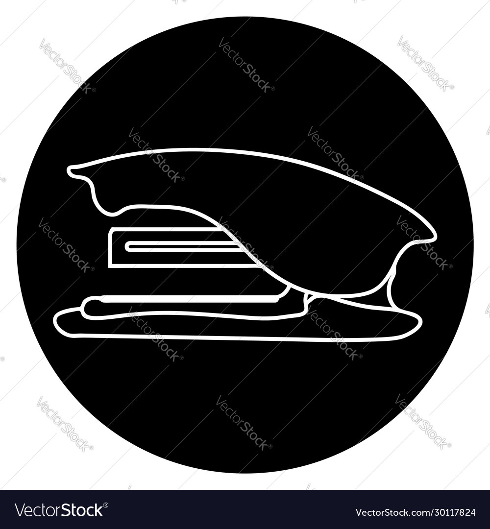 Round web icon stationery stapler in a linear