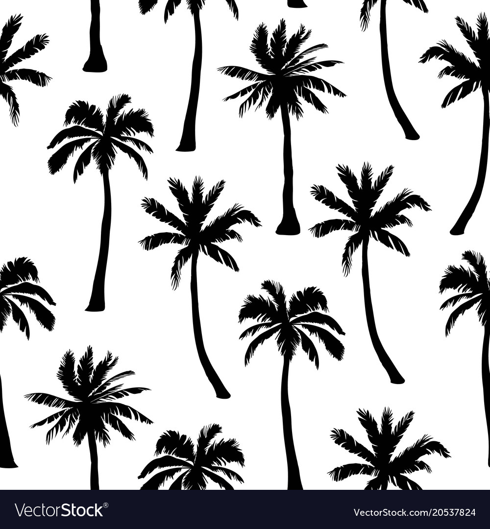 Seamless Pattern With Palm Trees Royalty Free Vector Image