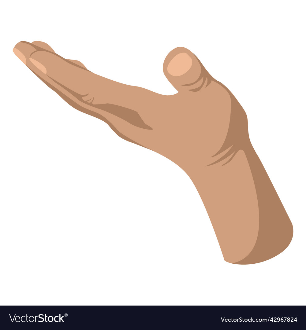 Semi flat open hand sign Royalty Free Vector Image