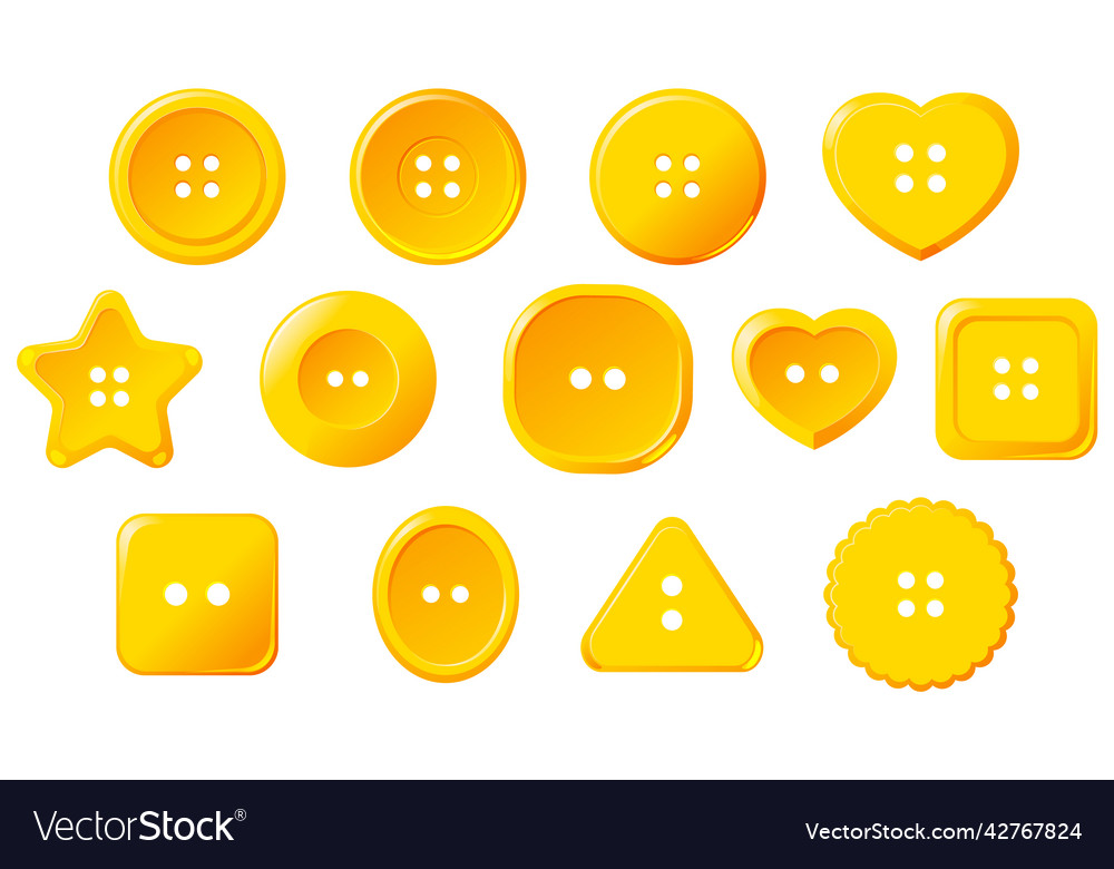 Set of button in different shapes