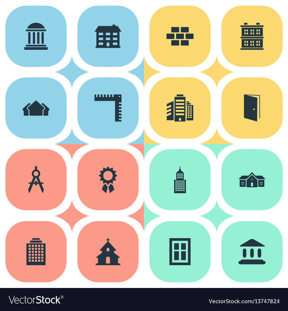 Set of simple structure icons Vector Image Set of simple structure icons