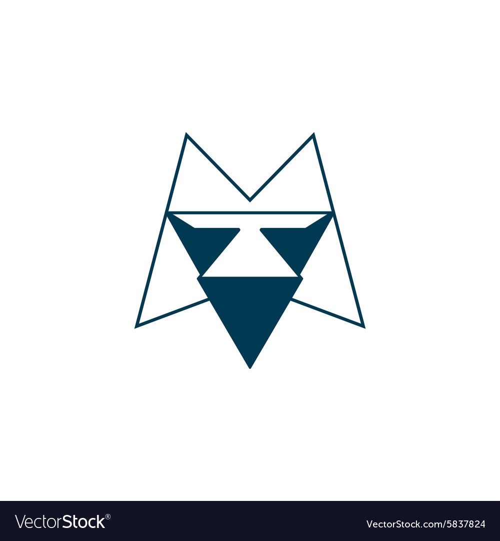 Sign of the letter m and t royalty free vector image
