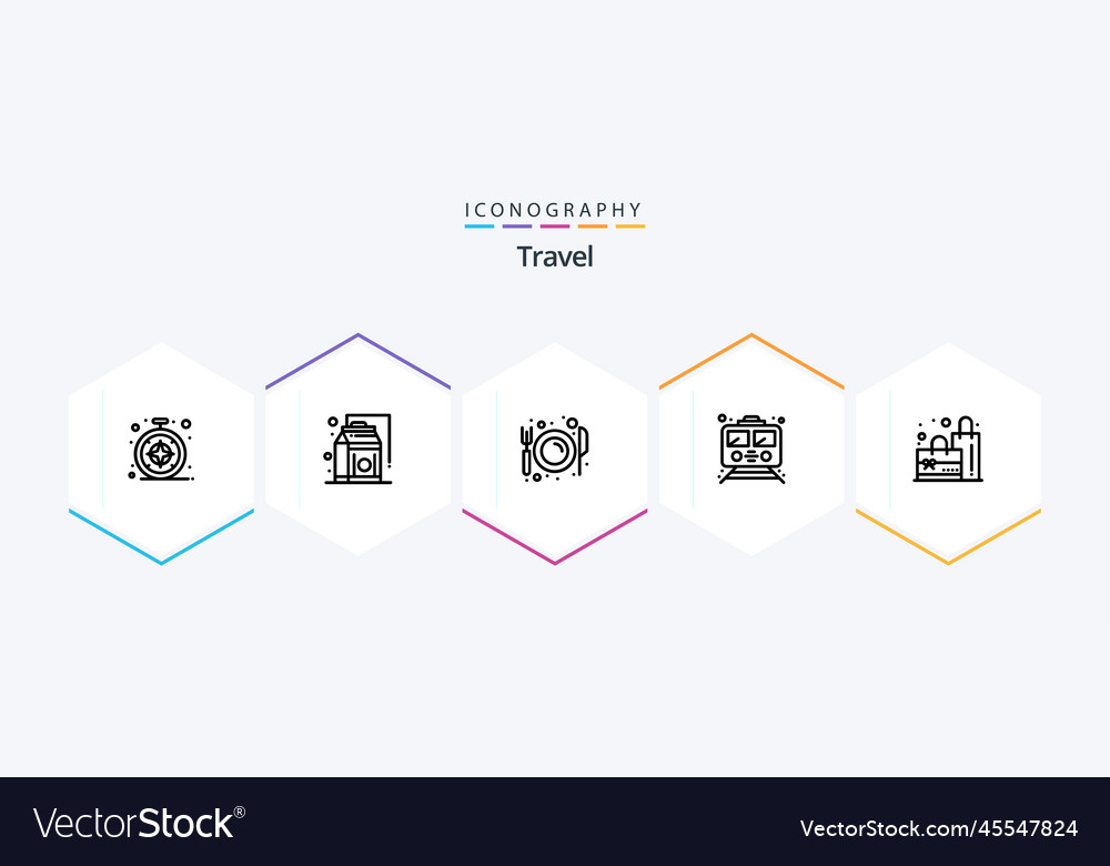 Travel 25 line icon pack including bag transport