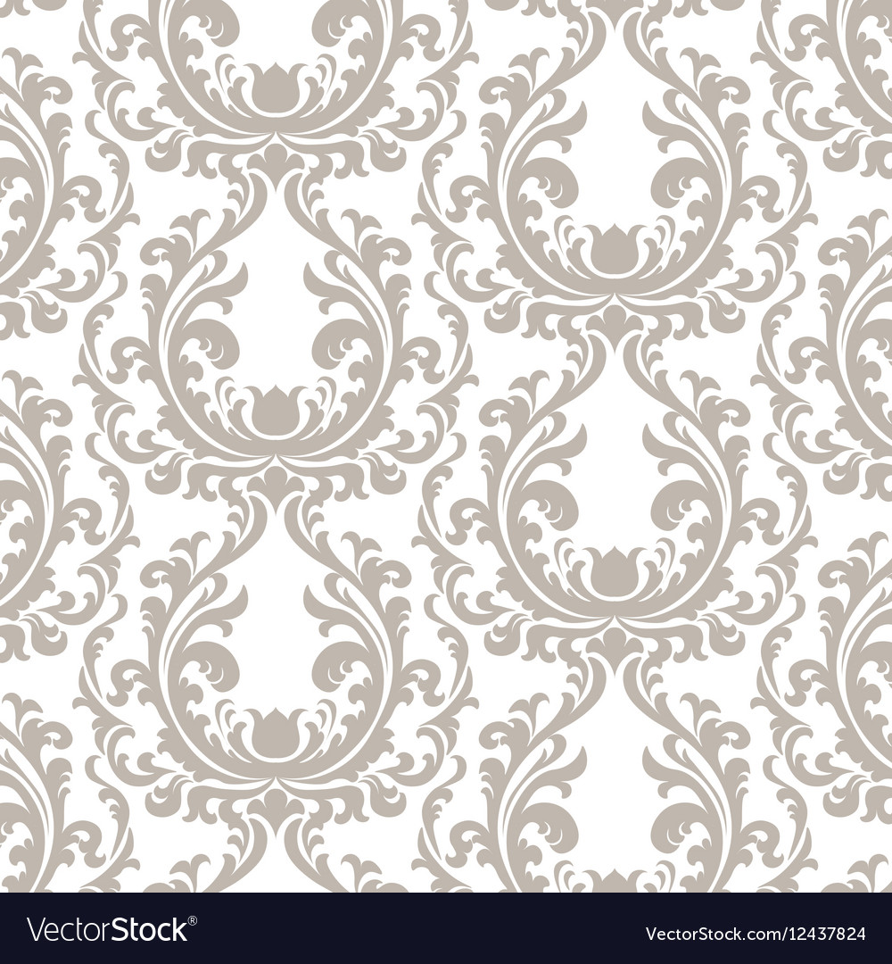 Vintage Floral ornament damask pattern Royalty Free Vector