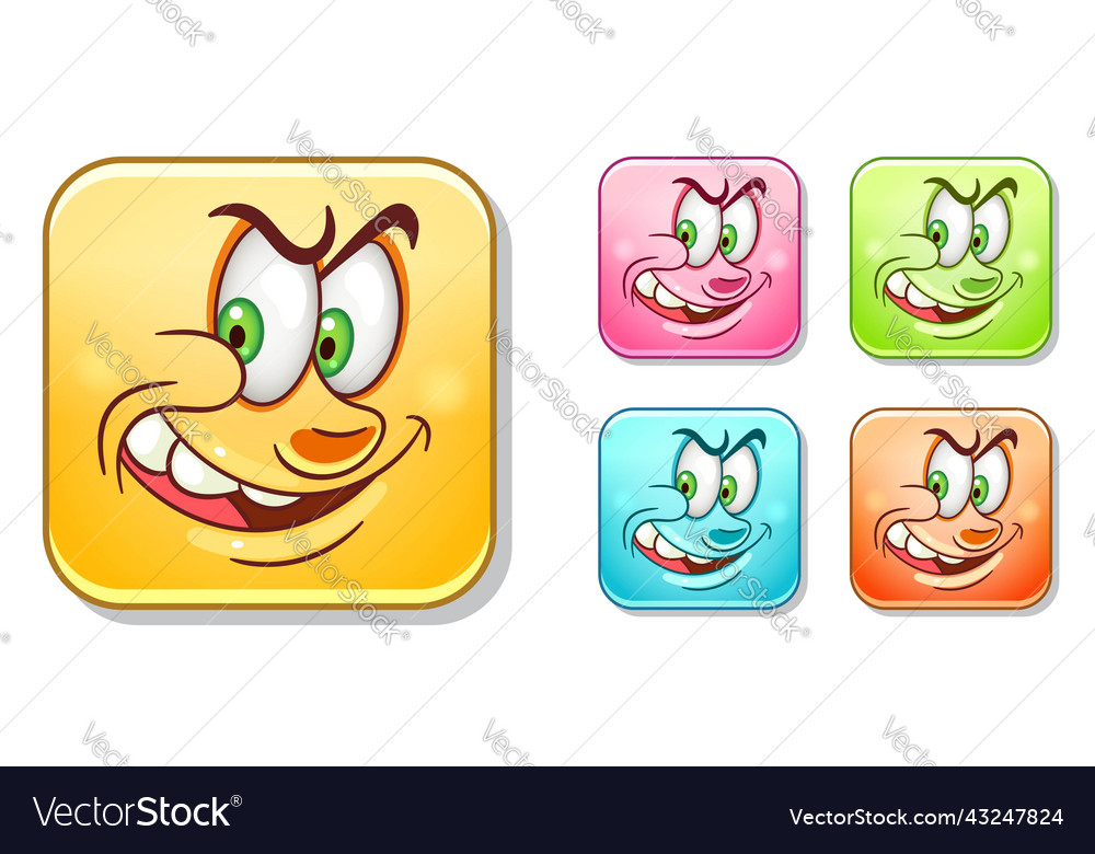 Wicked emoticons collection vector image Wicked emoticons collection