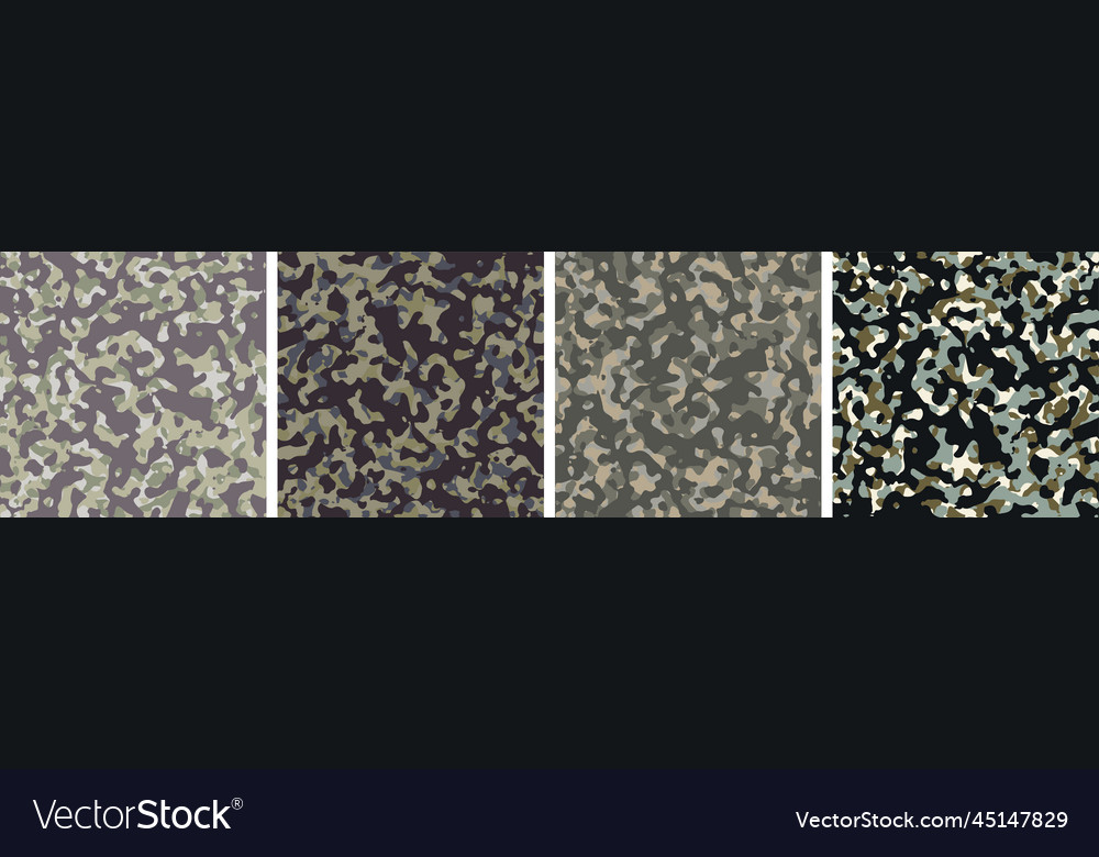 4 camouflage background set pattern design vector image 4 camouflage background set pattern design