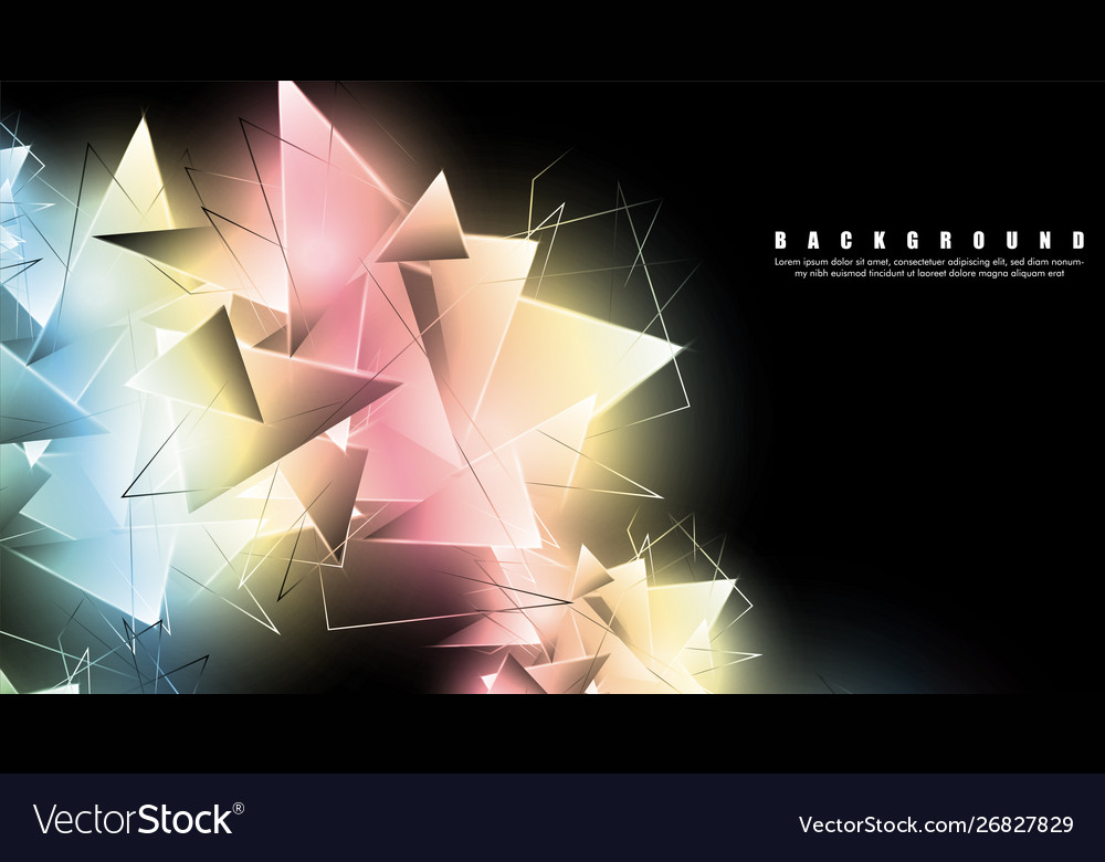 Abstract background with glowing triangles Vector Image Abstract background with glowing triangles