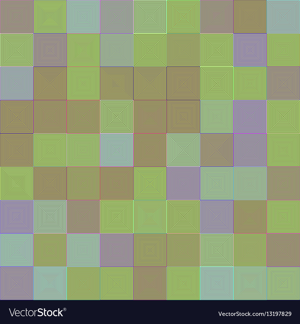 Abstract concentric line square mosaic background