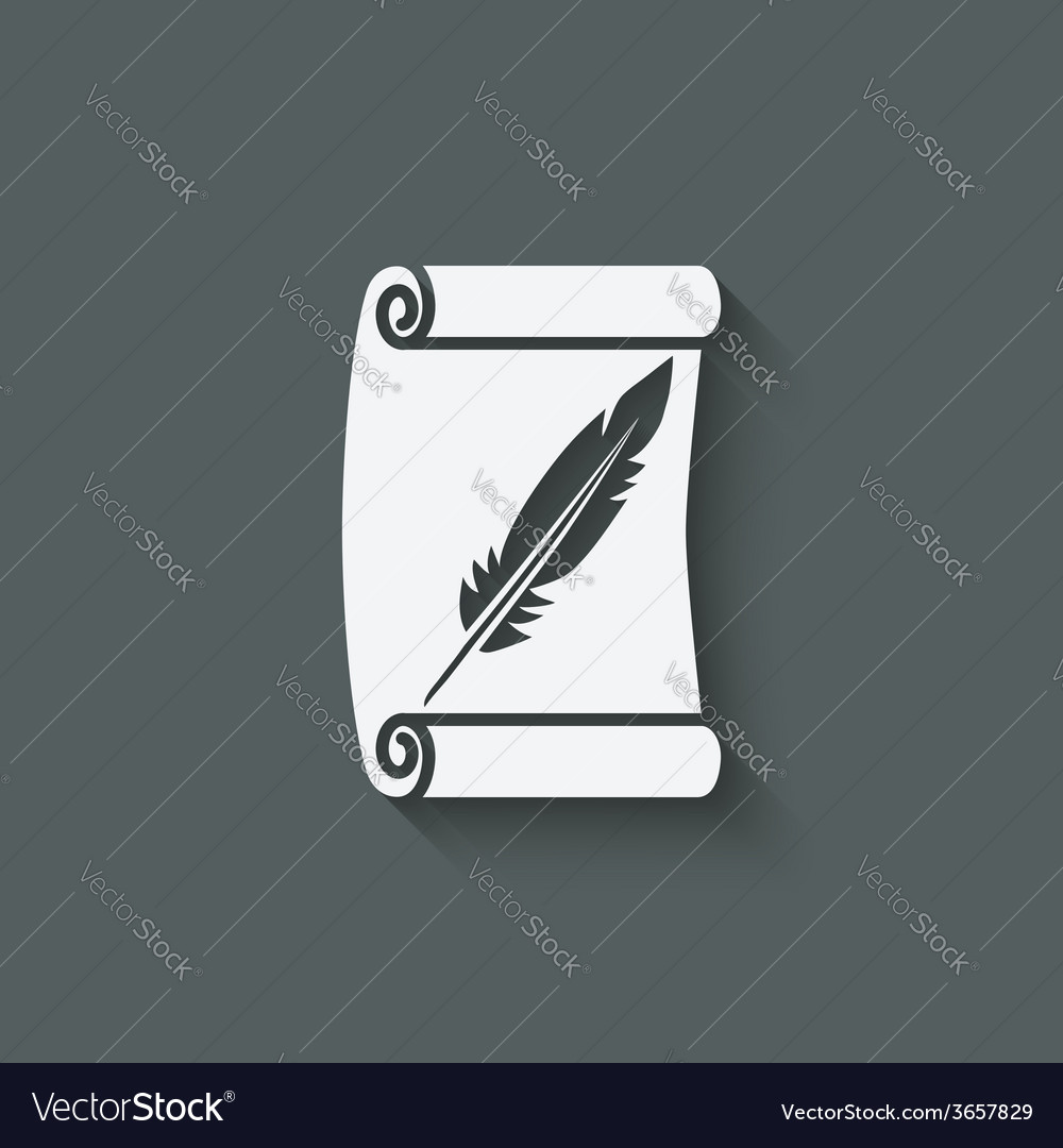 Ancient Scroll with Feather Quill
