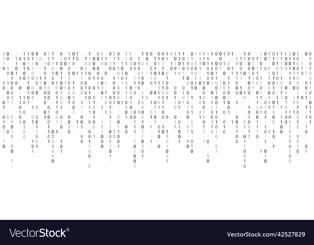 Binary code long banner byte data programmer vector image Binary code long banner byte data programmer