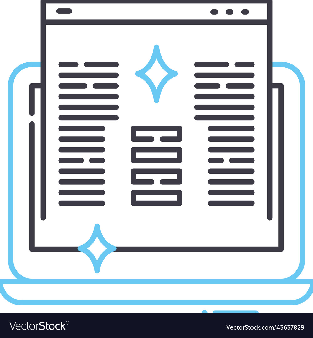 Clean code line icon outline symbol vector image Clean code line icon outline symbol