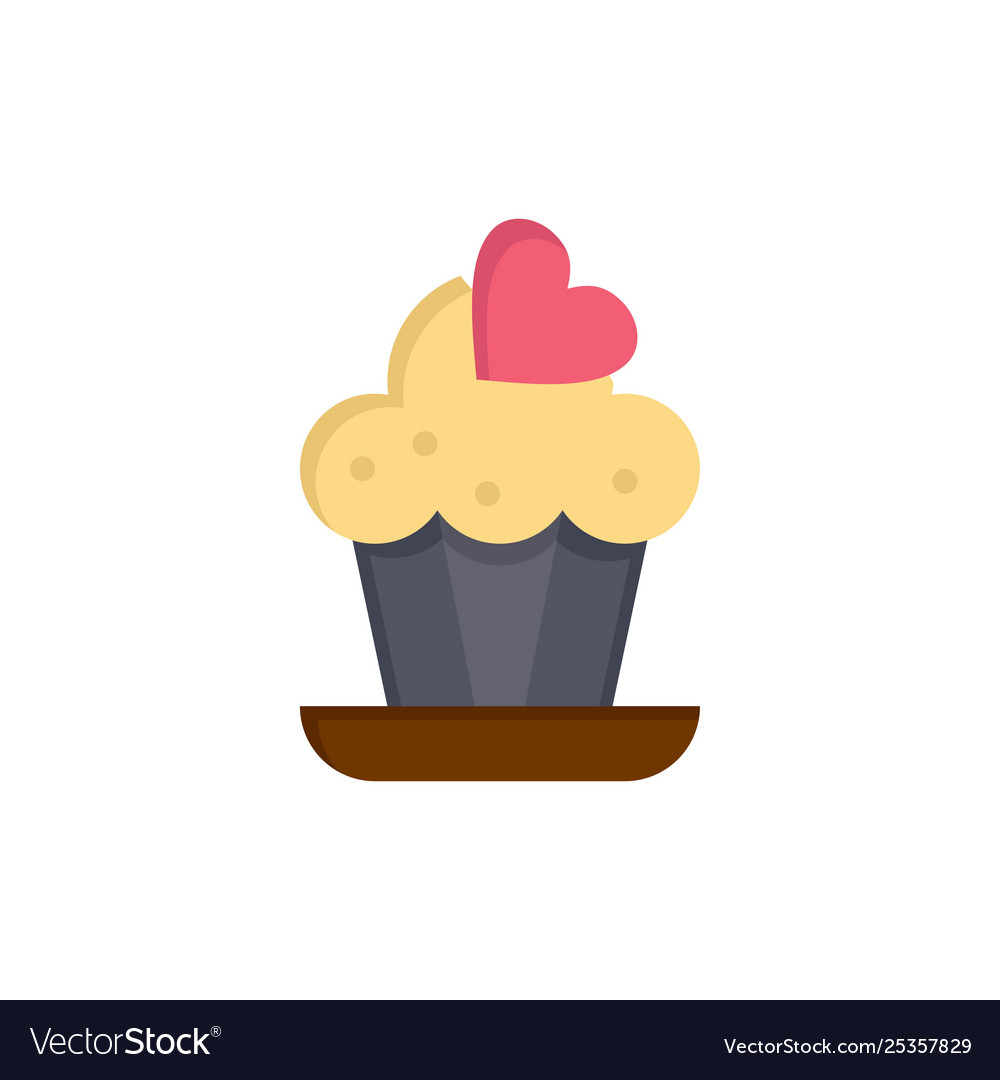 Cupcake cake love flat color icon banner