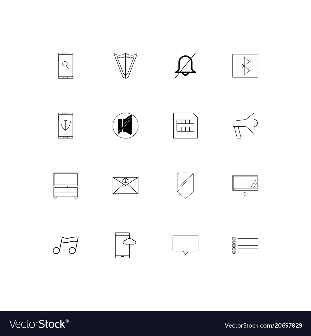 Devices simple linear icons set outlined