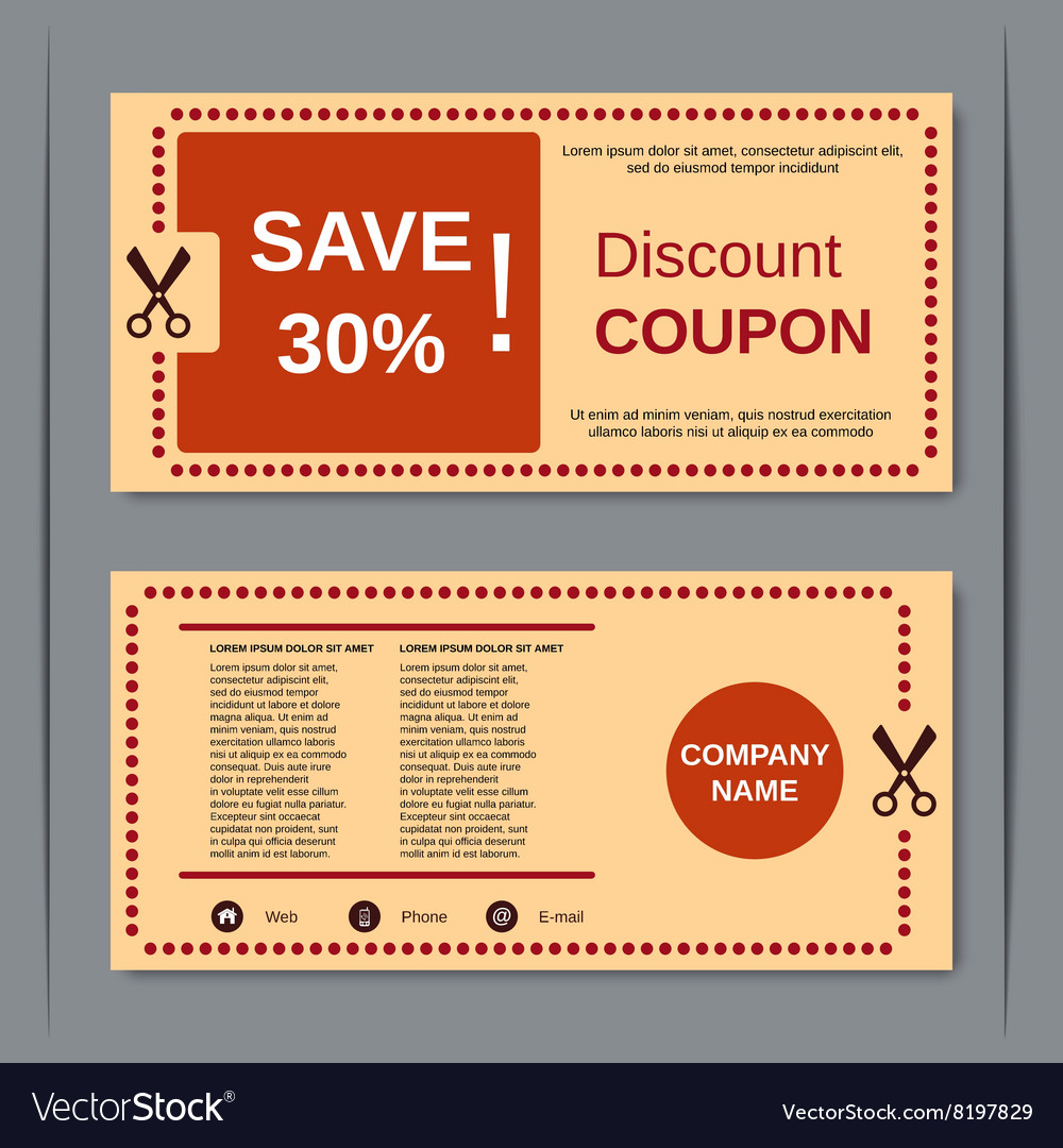 2 Different templates of a discount offer or coupon code