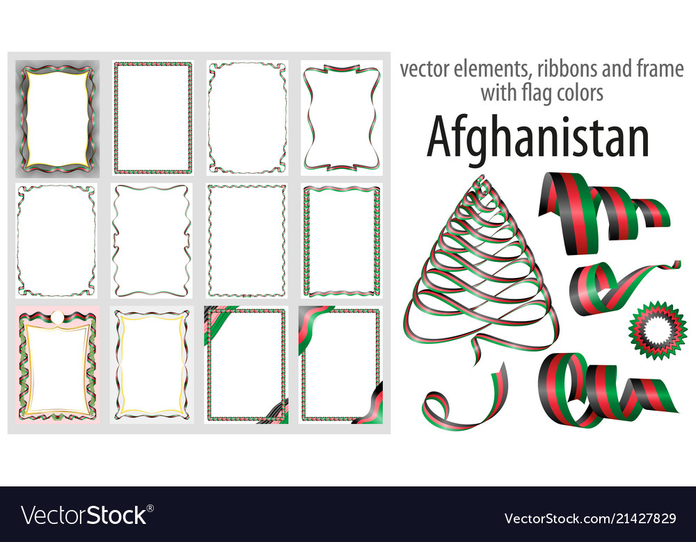 Elements ribbons and frames with flag colors
