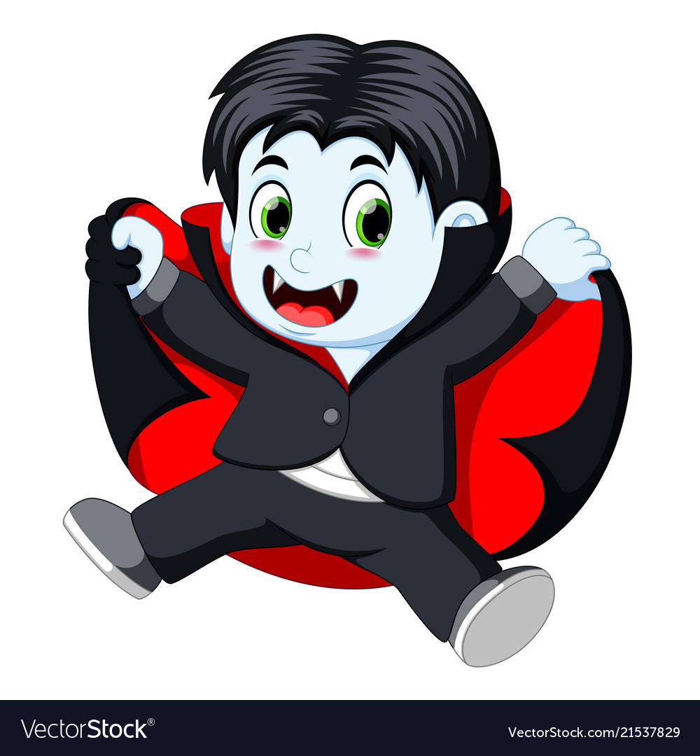 Cartoon happy vampire Royalty Free Vector Image