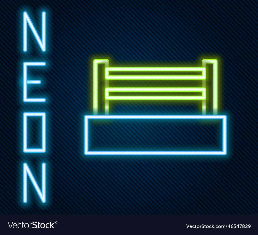 Glowing Neon Linie Boxring Ikone isoliert vector image Glowing Neon Linie Boxring Ikone isoliert