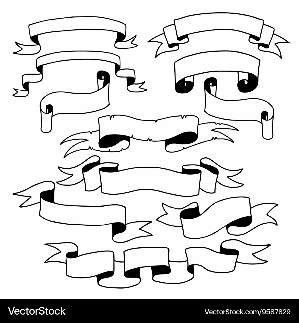 Graphic ribbons set Royalty Free Vector Image - VectorStock
