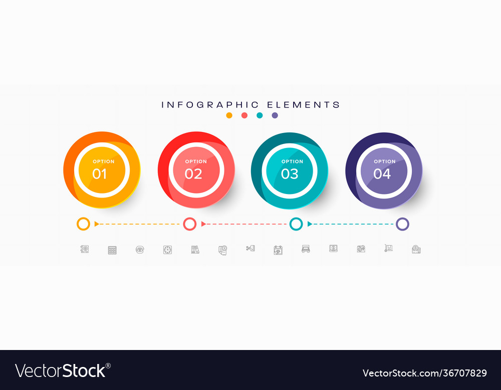 Infographic elements with colorful four options