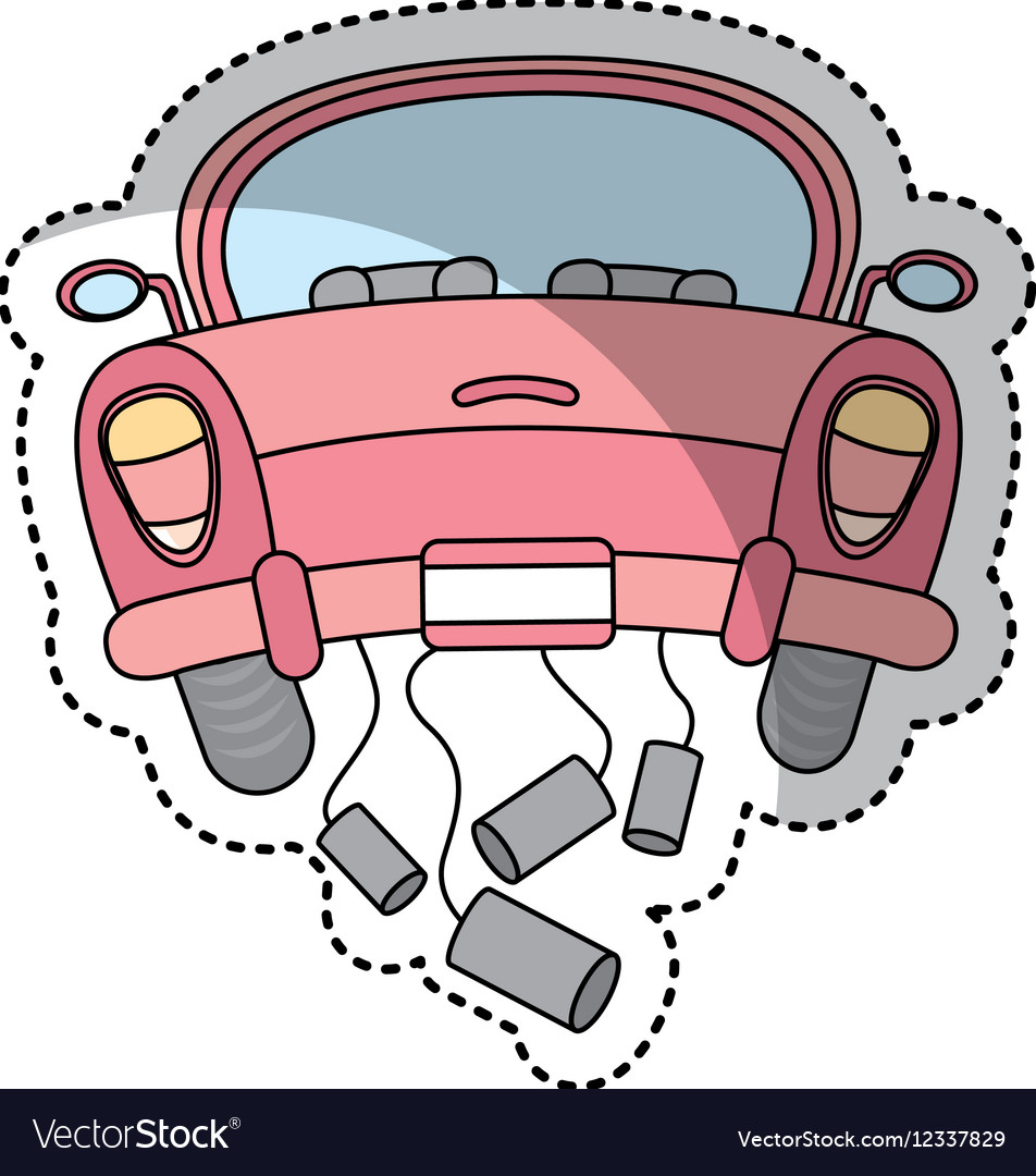 Nur verheiratet Auto isoliert Ikone