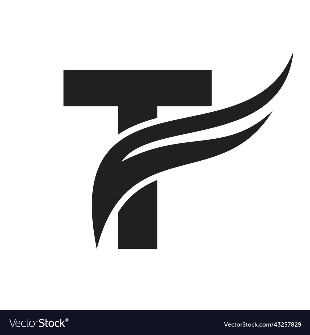 Letter t wing logo design transportation