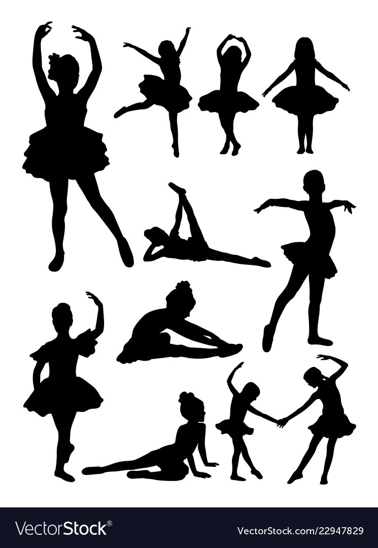 Download Little ballerina gesture silhouette Royalty Free Vector