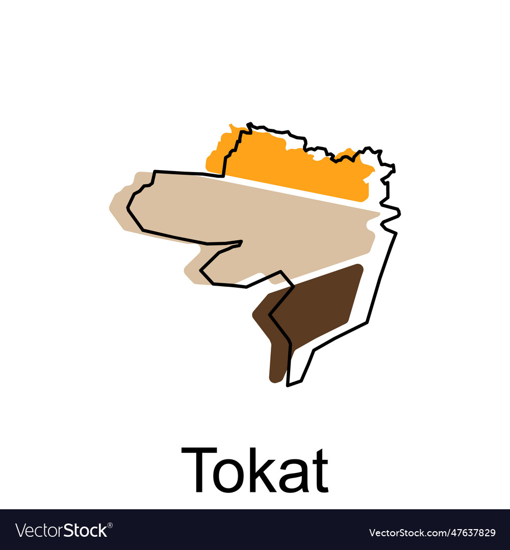 Map of tokat province of turkey design Royalty Free Vector