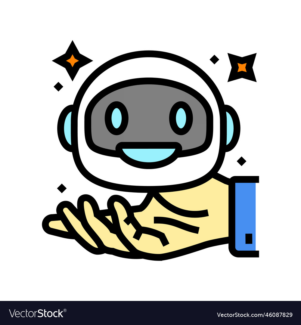 Modern chat bot color icon vector image Modern chat bot color icon
