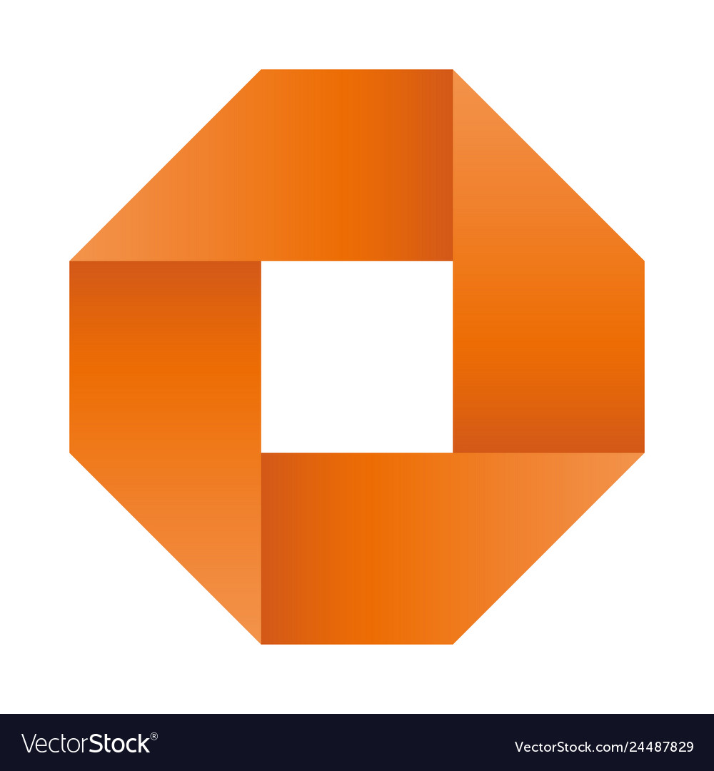 Orange infinite ribbon loop folded in a shape vector image Orange infinite ribbon loop folded in a shape