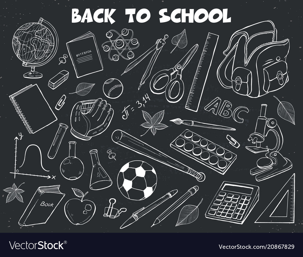 School Objects Collection - Hand Drawn