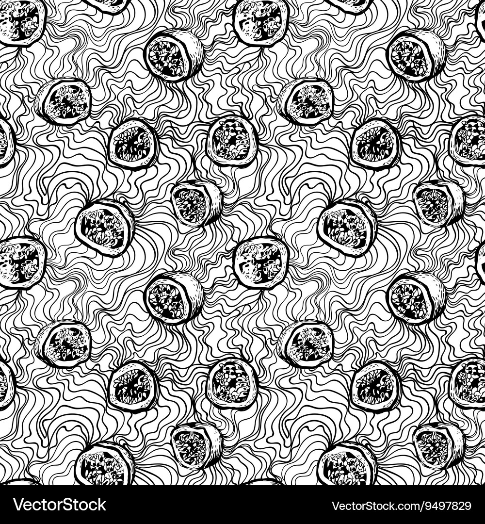 Seamless pattern with passion fruit Royalty Free Vector