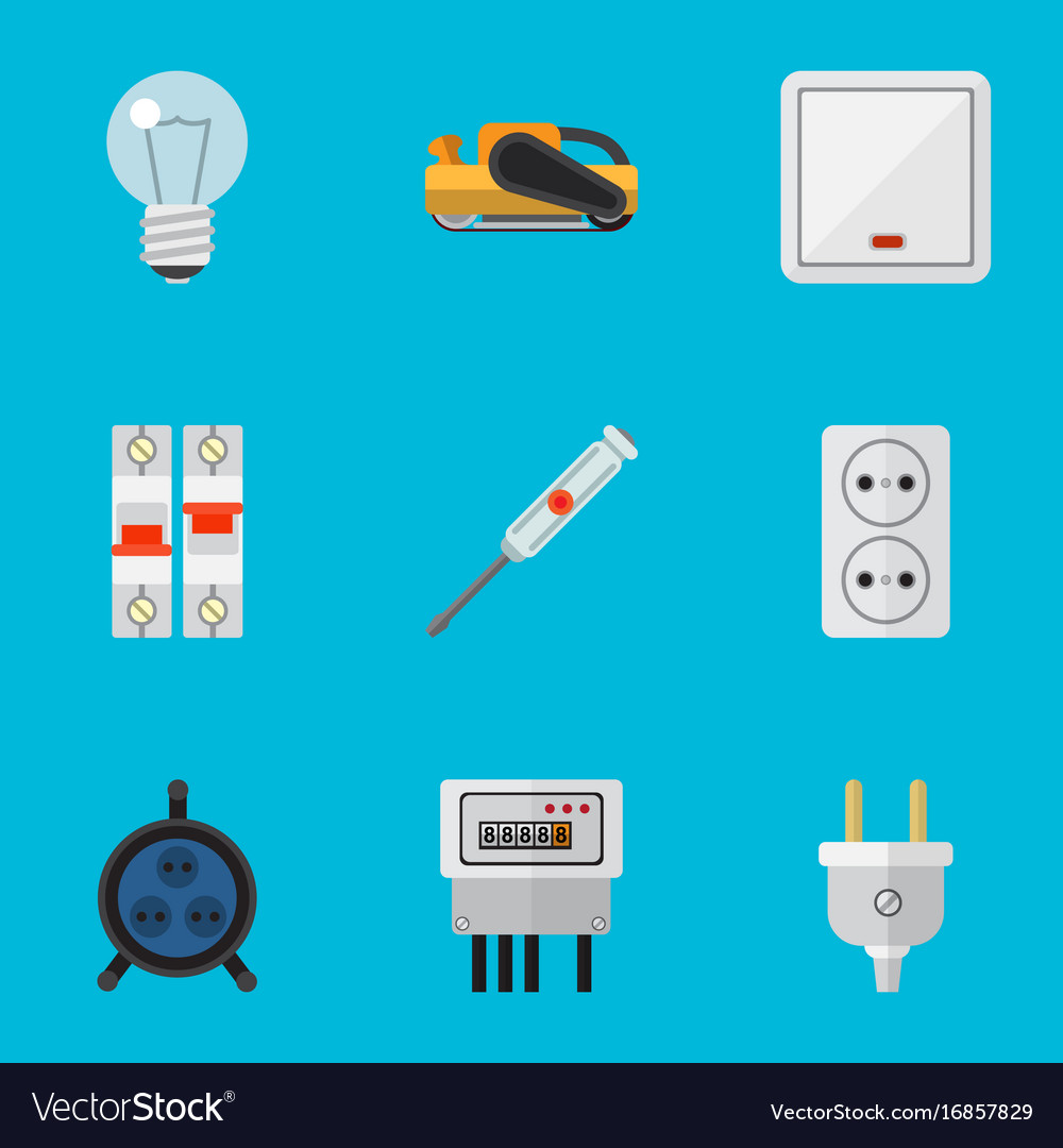 Set of 9 editable instruments flat icons includes