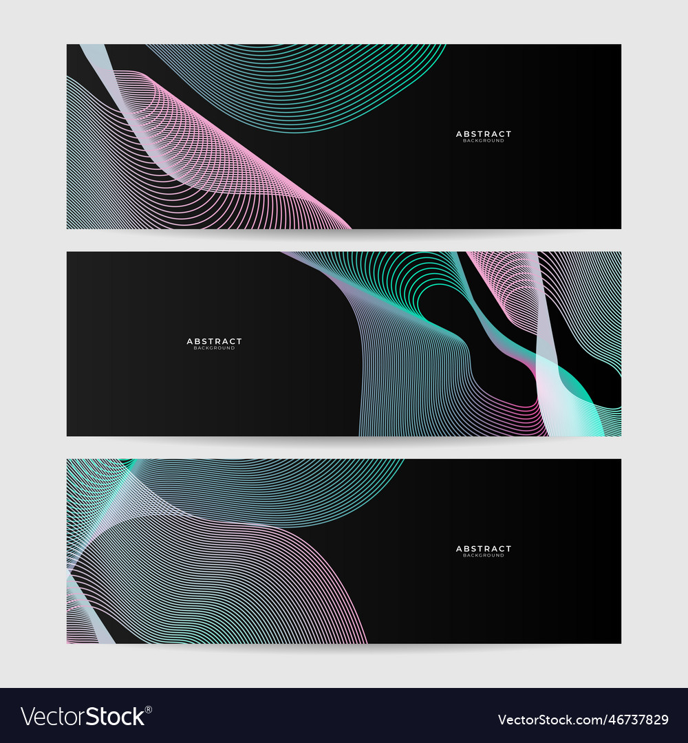 Set of abstract wave flowing banner background vector image Set of abstract wave flowing banner background