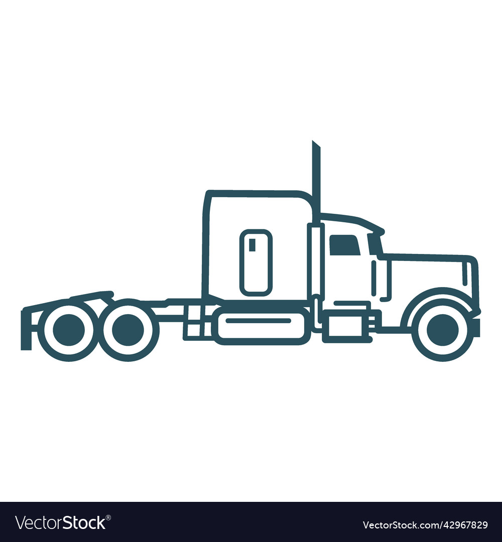 Truck transport stroke Royalty Free Vector Image