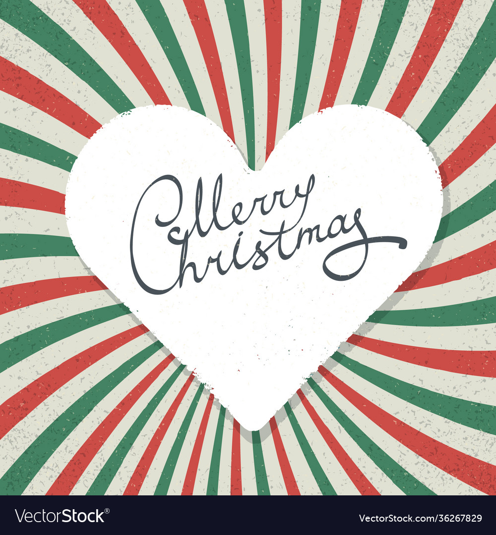 Vintage merry christmas background red and green