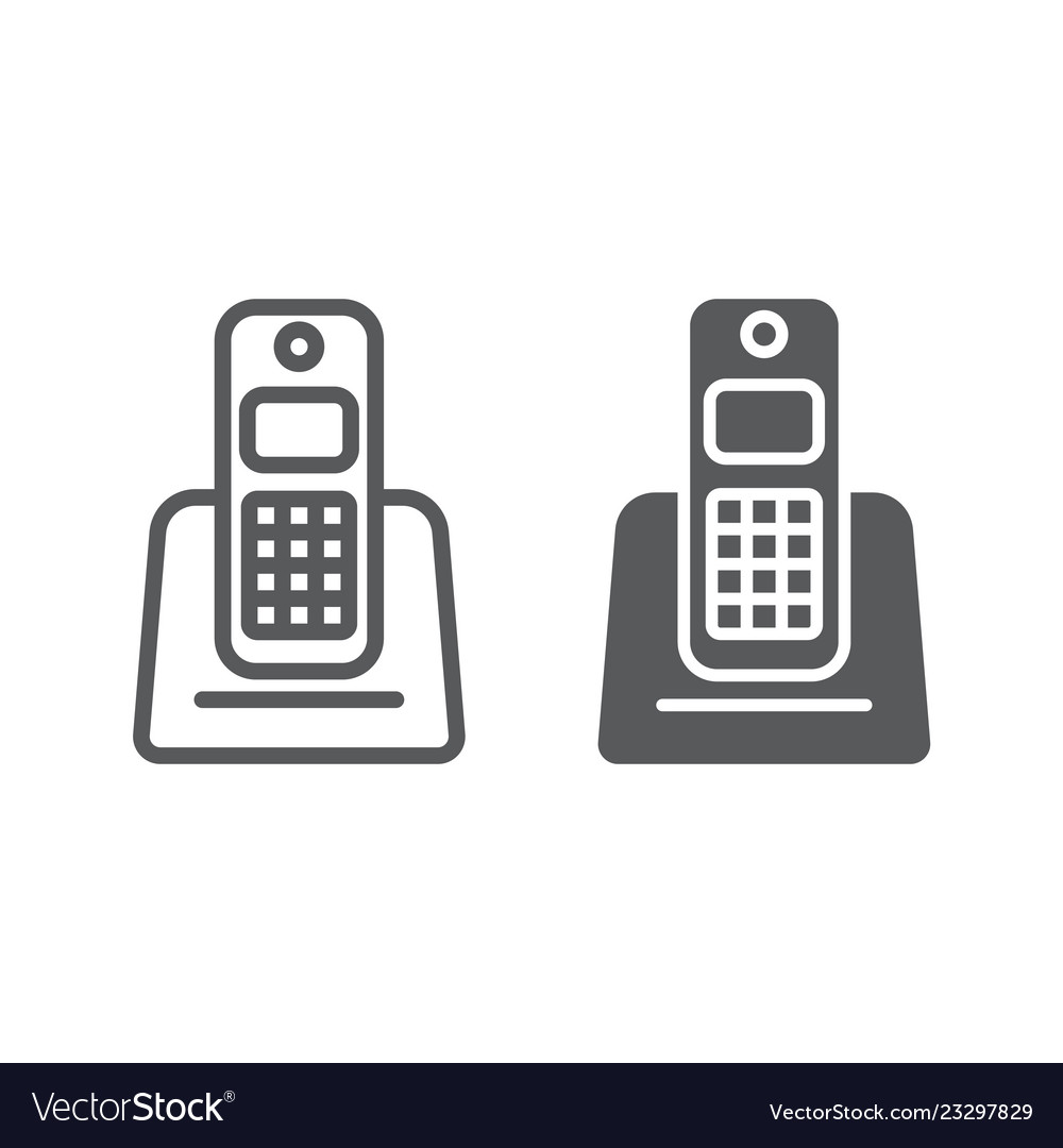 Wireless telephone line and glyph icon appliance Vector Image Wireless telephone line and glyph icon appliance