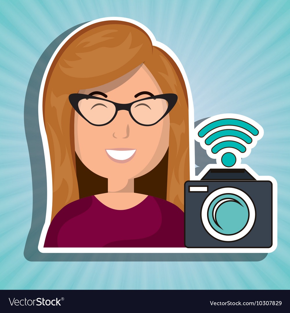 Woman camera photography wifi