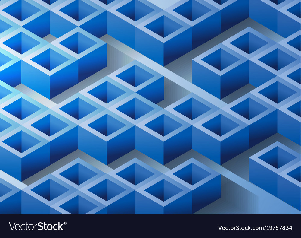 Abstract background with blue 3d rectangle