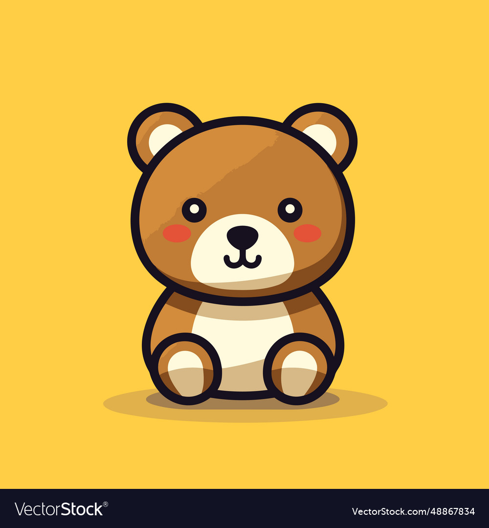 Bear Hand-drawn Comic Cute Doodle Style Royalty Free Vector