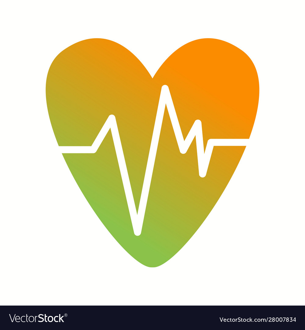 Beautiful heart ecg glyph icon