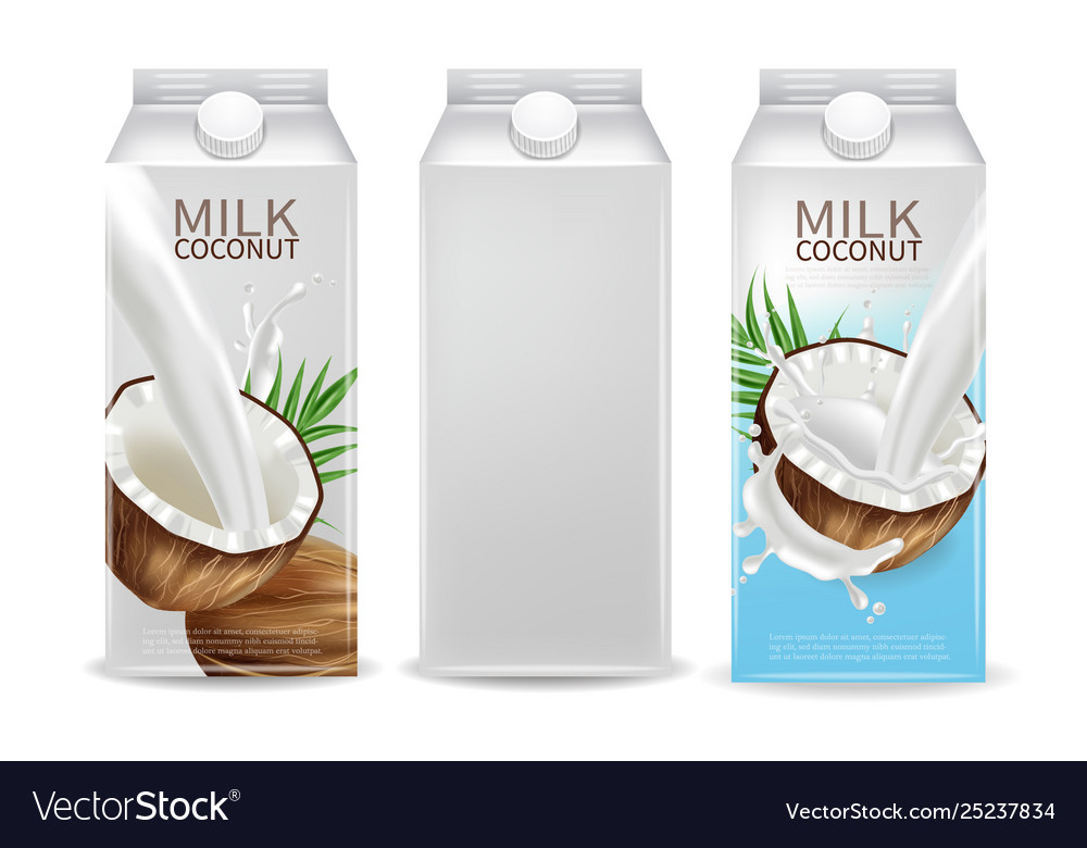 Coconut milk realistic mock up splash