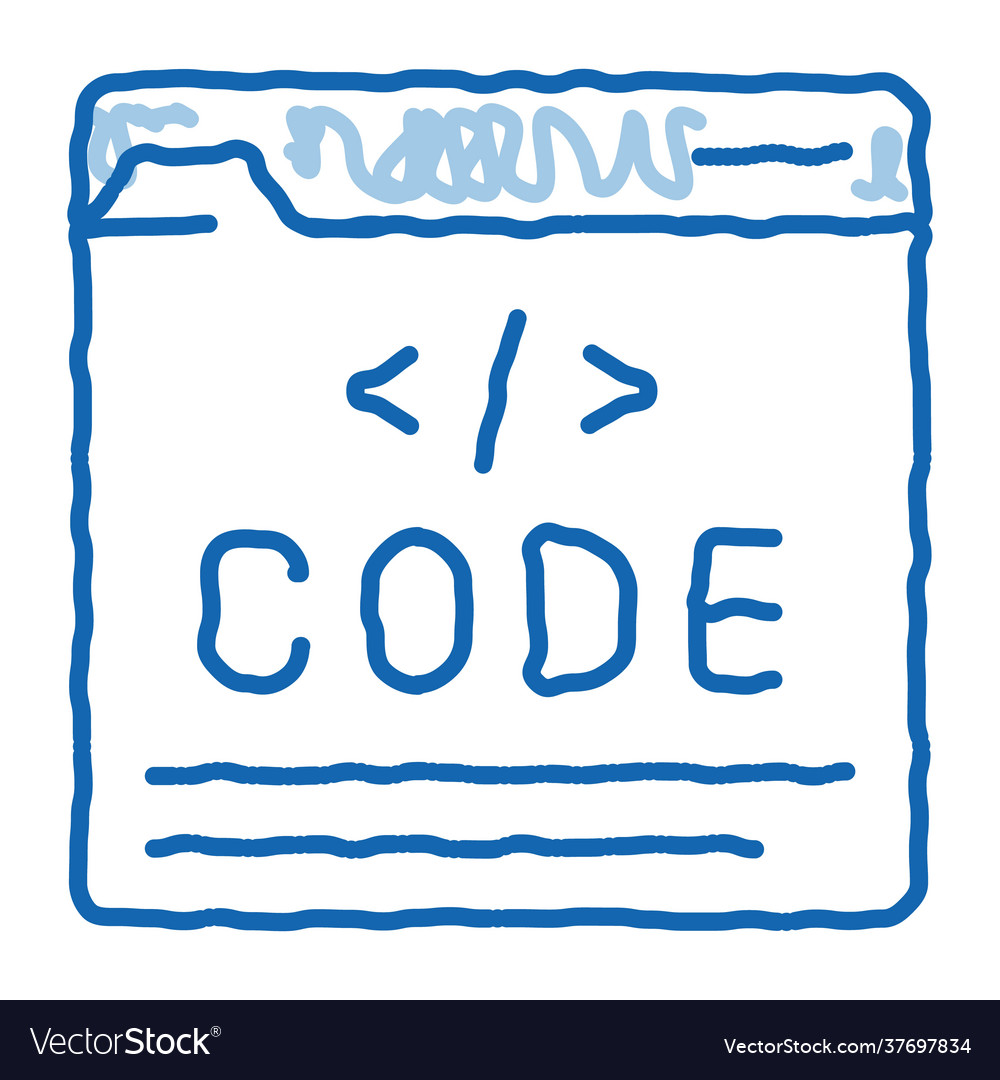 Code file computer system doodle icon hand drawn vector image Code file computer system doodle icon hand drawn