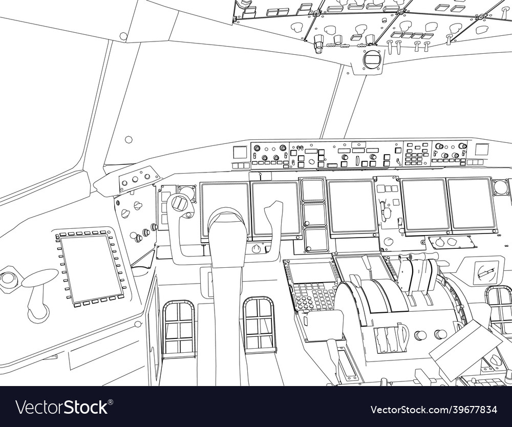 Contour of the aircraft cockpit from